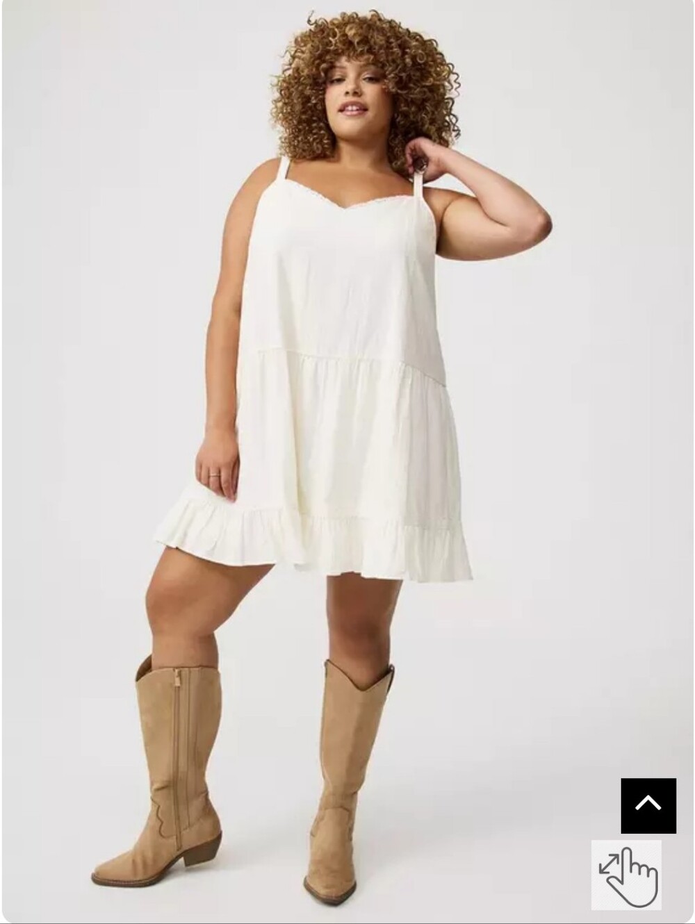 Torrid Plus Size 2x: Drop-Waist Lace-Trim Mini Dress